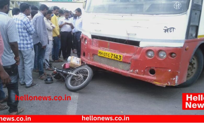 ST bus and two wheeler accident