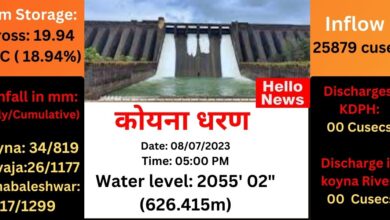Photo of महाबळेश्वर, नवजा व कोयनेला पावसाचा जोर वाढला