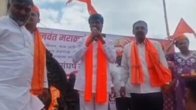 Photo of मनोज जरांगे- पाटील यांचे तारुख येथे उत्साहात स्वागत