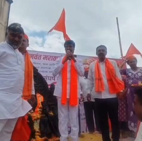 Photo of मनोज जरांगे- पाटील यांचे तारुख येथे उत्साहात स्वागत